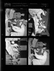 Men and women working on craft projects (4 Negatives) (February 6, 1958) [Sleeve 12, Folder b, Box 14]